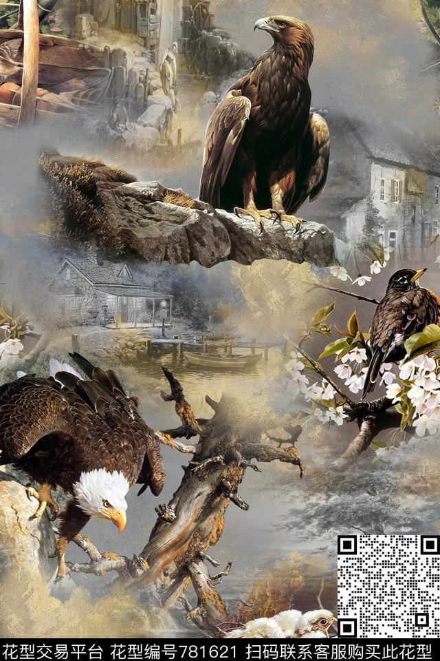 动物数码流行时尚数码印花华亿平台下载（图片编号: 781621） - 瓦栏（Walan）