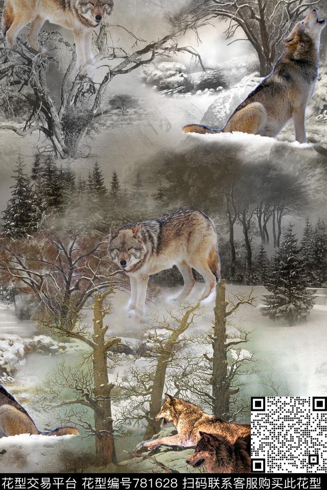 数码流行时尚动物数码印花华亿平台下载（图片编号: 781628） - 瓦栏（Walan）