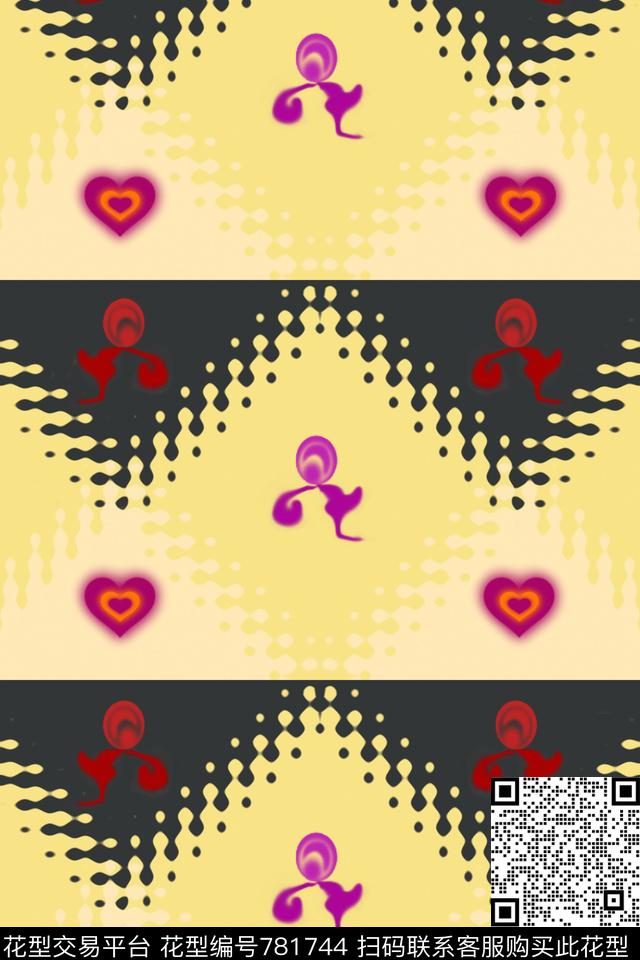 色彩波浪图案春夏女装外套传统印花华亿平台下载（图片编号: 781744） - 瓦栏（Walan）