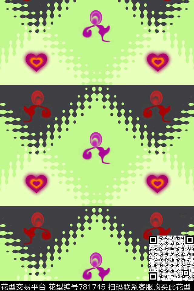 色彩波浪图案春夏女装外套传统印花华亿平台下载（图片编号: 781745） - 瓦栏（Walan）