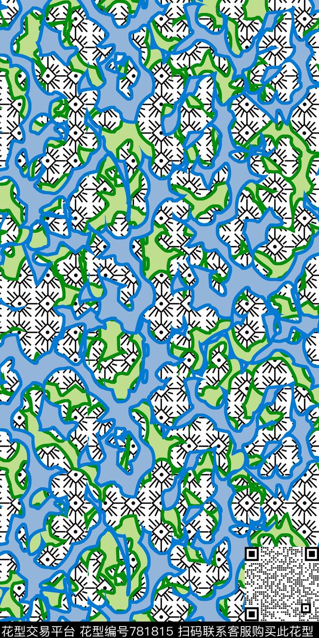 迷彩几何不规则几何传统印花华亿平台下载（图片编号: 781815） - 瓦栏（Walan）