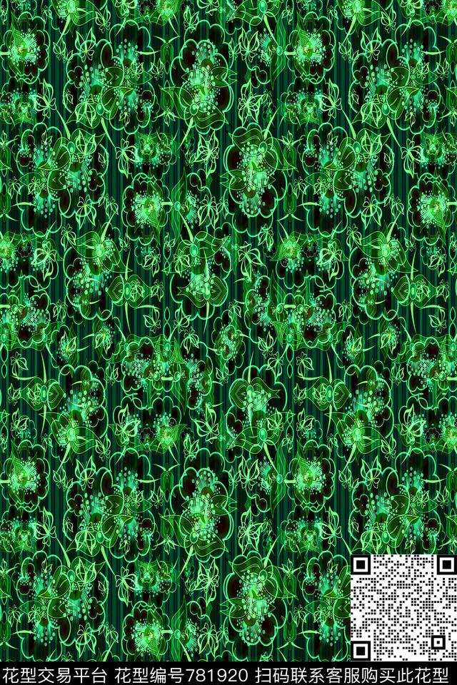 竖条条纹细条纹传统印花华亿平台下载（图片编号: 781920） - 瓦栏（Walan）