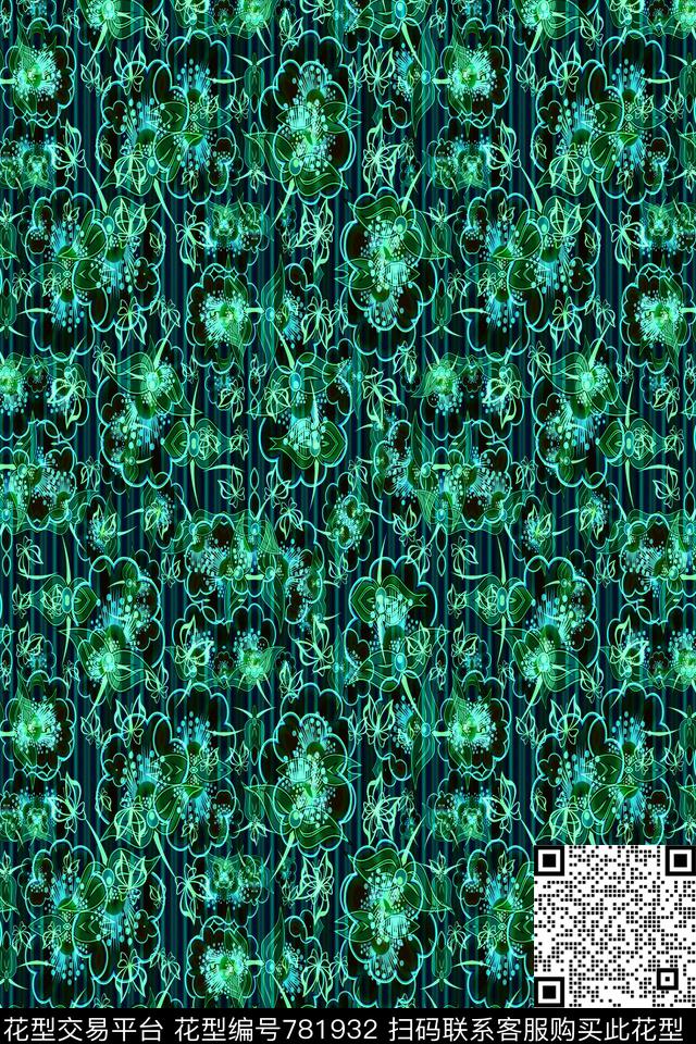 竖条条纹细条纹传统印花华亿平台下载（图片编号: 781932） - 瓦栏（Walan）