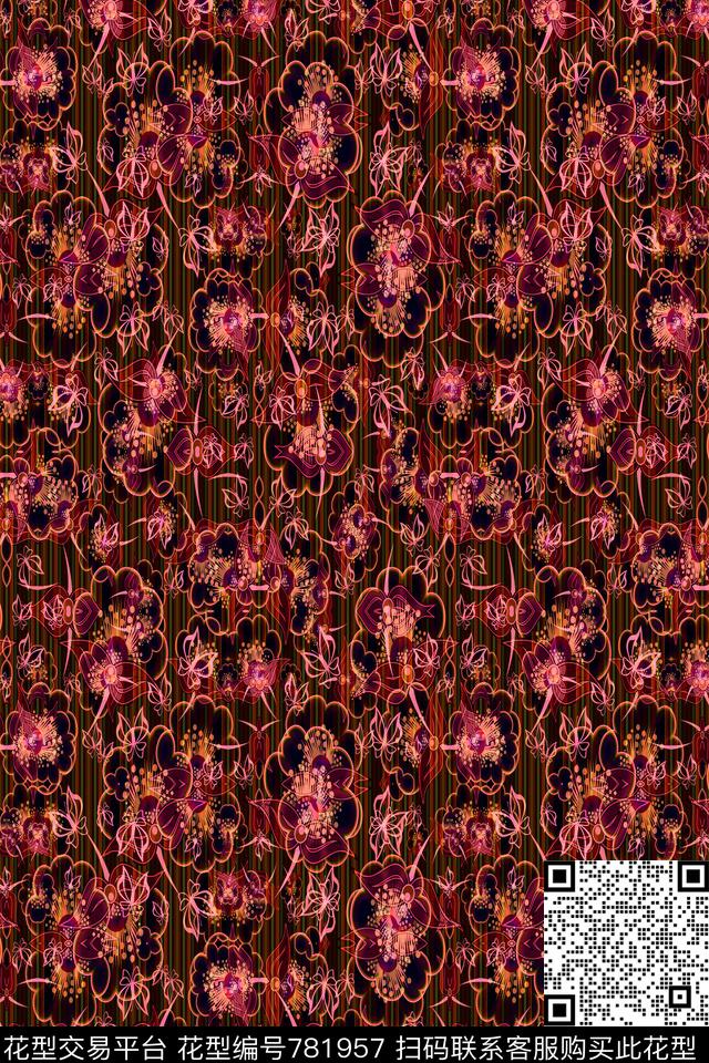 竖条条纹细条纹传统印花华亿平台下载（图片编号: 781957） - 瓦栏（Walan）