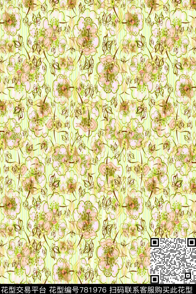 竖条条纹细条纹传统印花华亿平台下载（图片编号: 781976） - 瓦栏（Walan）