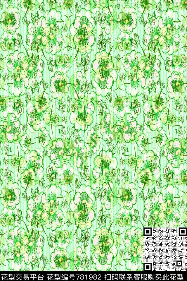 竖条条纹细条纹传统印花华亿平台下载（图片编号: 781982） - 瓦栏（Walan）