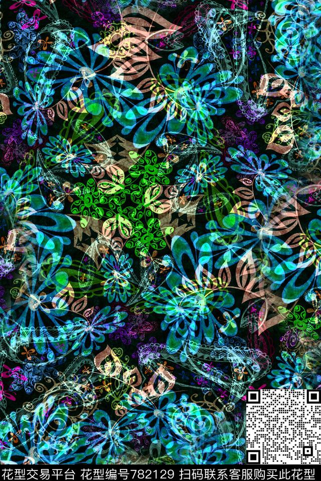 色块不规则几何小方块传统印花华亿平台下载（图片编号: 782129） - 瓦栏（Walan）