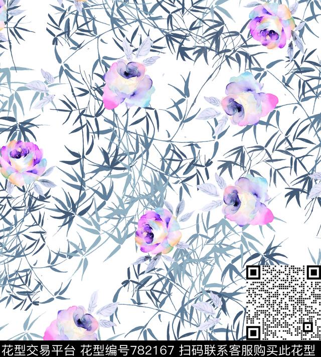 乱花花卉花朵数码印花华亿平台下载（图片编号: 782167） - 瓦栏（Walan）