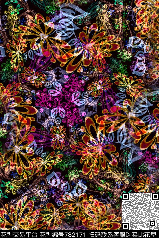 色块不规则几何小方块传统印花华亿平台下载（图片编号: 782171） - 瓦栏（Walan）