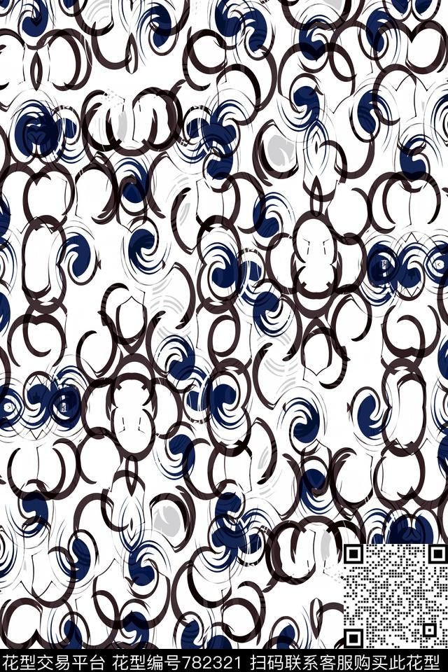 曲线细条纹波浪条纹传统印花华亿平台下载（图片编号: 782321） - 瓦栏（Walan）