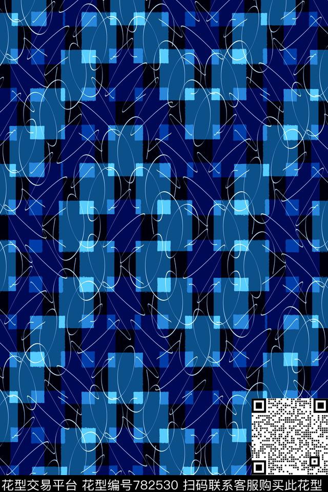 不规则几何马赛克千鸟格传统印花华亿平台下载（图片编号: 782530） - 瓦栏（Walan）