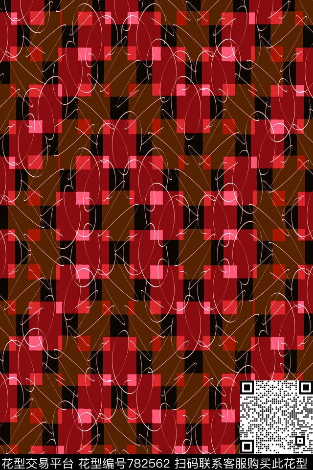 不规则几何马赛克千鸟格传统印花华亿平台下载（图片编号: 782562） - 瓦栏（Walan）