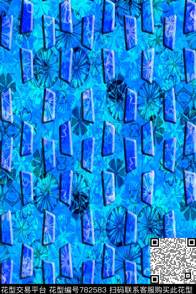 色块不规则几何马赛克传统印花华亿平台下载（图片编号: 782583） - 瓦栏（Walan）