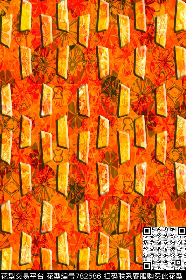 色块不规则几何马赛克传统印花华亿平台下载（图片编号: 782586） - 瓦栏（Walan）