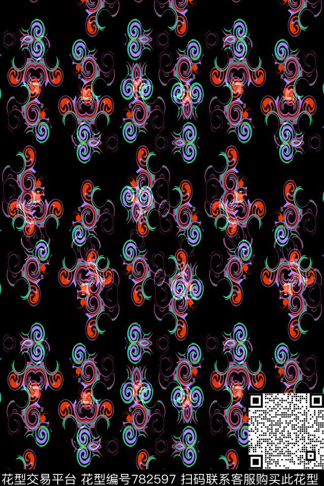 圆点不规则几何几何传统印花华亿平台下载（图片编号: 782597） - 瓦栏（Walan）