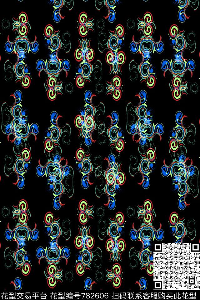 圆点不规则几何几何传统印花华亿平台下载（图片编号: 782606） - 瓦栏（Walan）