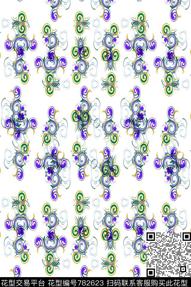 圆点不规则几何几何传统印花华亿平台下载（图片编号: 782623） - 瓦栏（Walan）