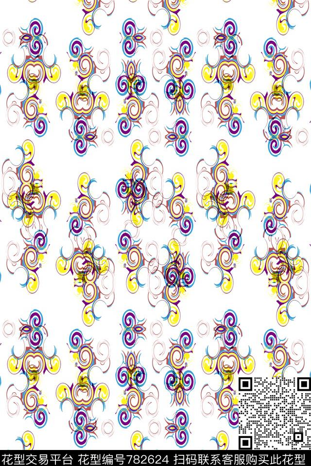 圆点不规则几何几何传统印花华亿平台下载（图片编号: 782624） - 瓦栏（Walan）