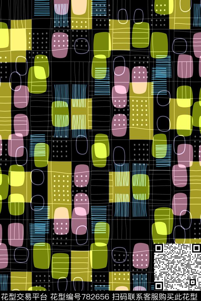 十字方格不规则几何传统印花华亿平台下载（图片编号: 782656） - 瓦栏（Walan）