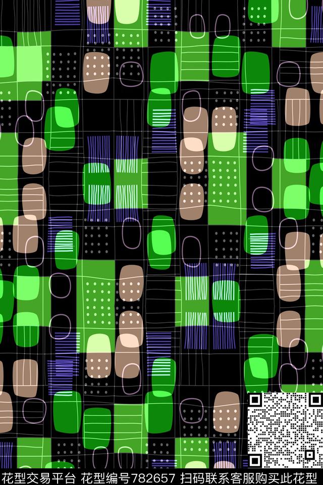 十字方格不规则几何传统印花华亿平台下载（图片编号: 782657） - 瓦栏（Walan）