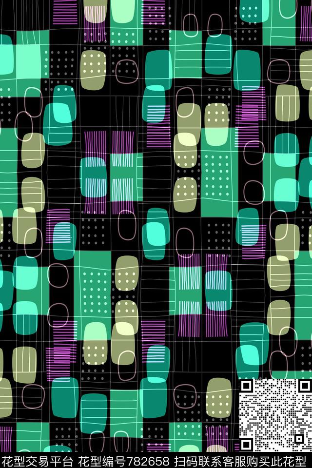 十字方格不规则几何传统印花华亿平台下载（图片编号: 782658） - 瓦栏（Walan）