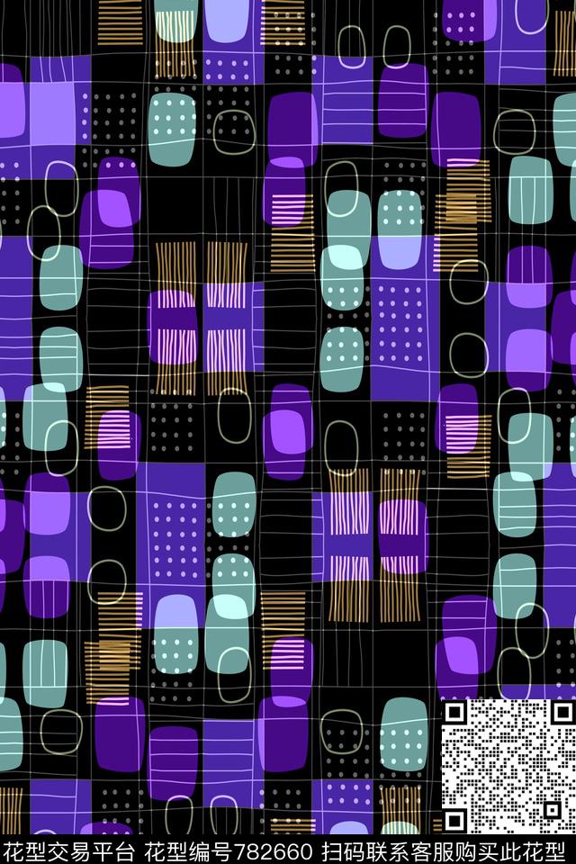 十字方格不规则几何传统印花华亿平台下载（图片编号: 782660） - 瓦栏（Walan）