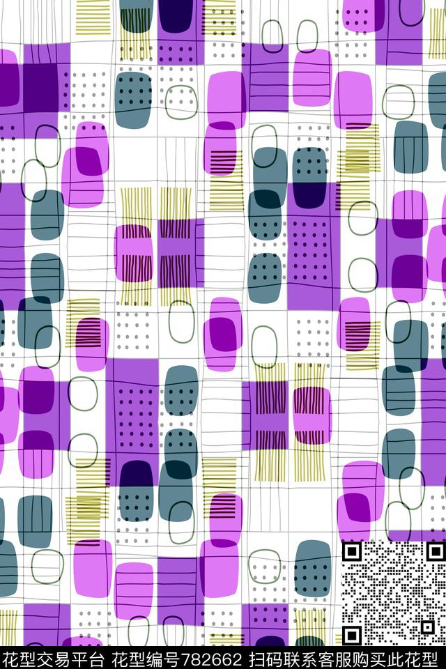 十字方格不规则几何传统印花华亿平台下载（图片编号: 782662） - 瓦栏（Walan）