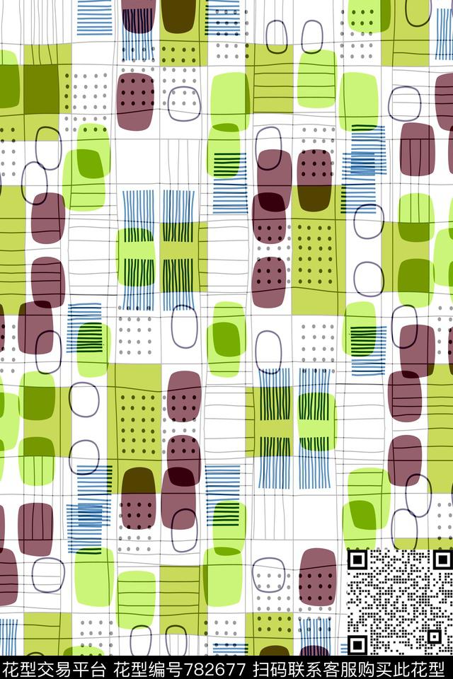 十字方格不规则几何传统印花华亿平台下载（图片编号: 782677） - 瓦栏（Walan）