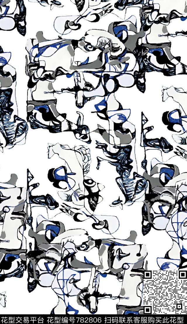 抽象几何纹理男装衬衫华亿平台男装T恤华亿平台数码印花华亿平台下载（图片编号: 782806） - 瓦栏（Walan）