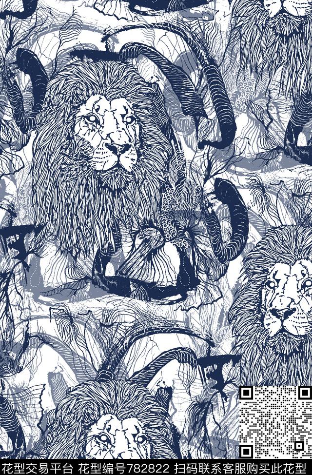 抽象纹理狮子头男装夹克华亿平台数码印花华亿平台下载（图片编号: 782822） - 瓦栏（Walan）