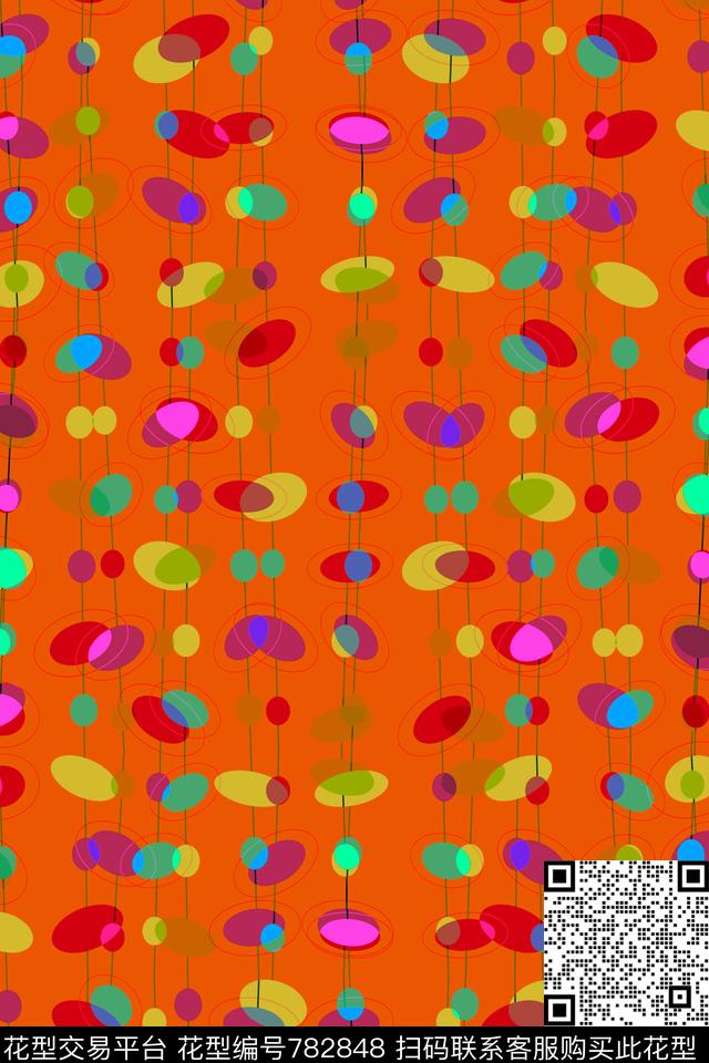 色块波点圆形传统印花华亿平台下载（图片编号: 782848） - 瓦栏（Walan）