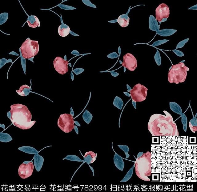 现代女装花卉数码印花华亿平台下载（图片编号: 782994） - 瓦栏（Walan）