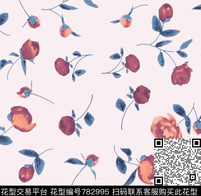 现代女装花卉数码印花华亿平台下载（图片编号: 782995） - 瓦栏（Walan）