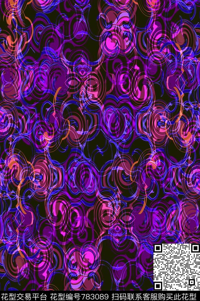 不规则几何色块圆圈传统印花华亿平台下载（图片编号: 783089） - 瓦栏（Walan）