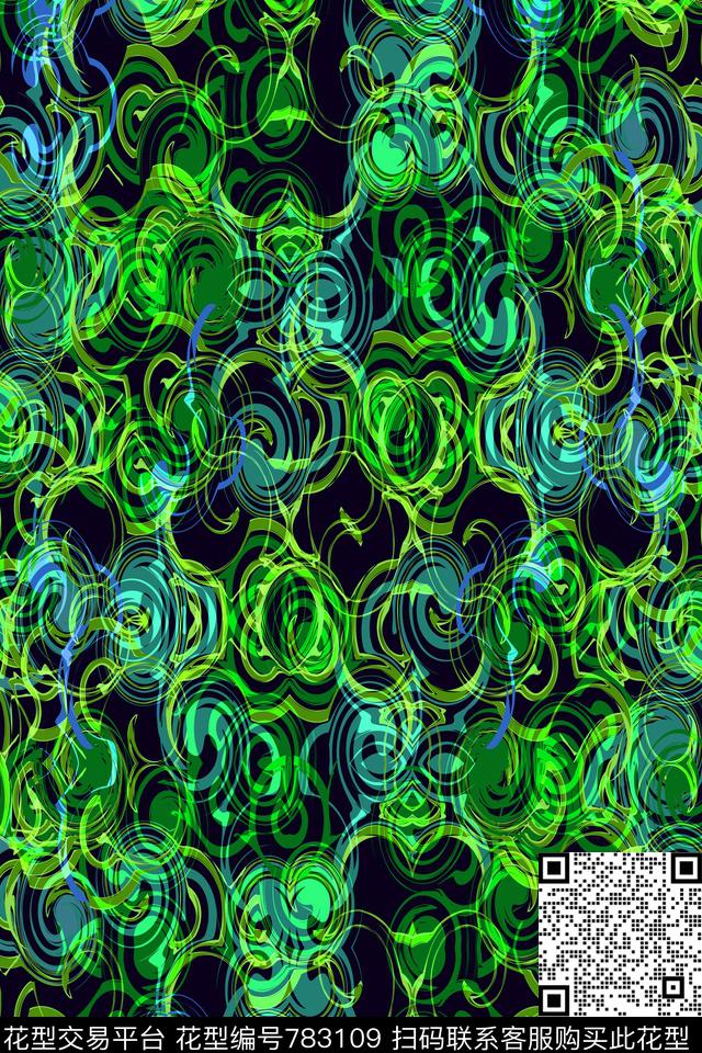 不规则几何色块圆圈传统印花华亿平台下载（图片编号: 783109） - 瓦栏（Walan）