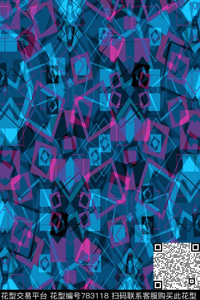 方格小方块马赛克传统印花华亿平台下载（图片编号: 783118） - 瓦栏（Walan）