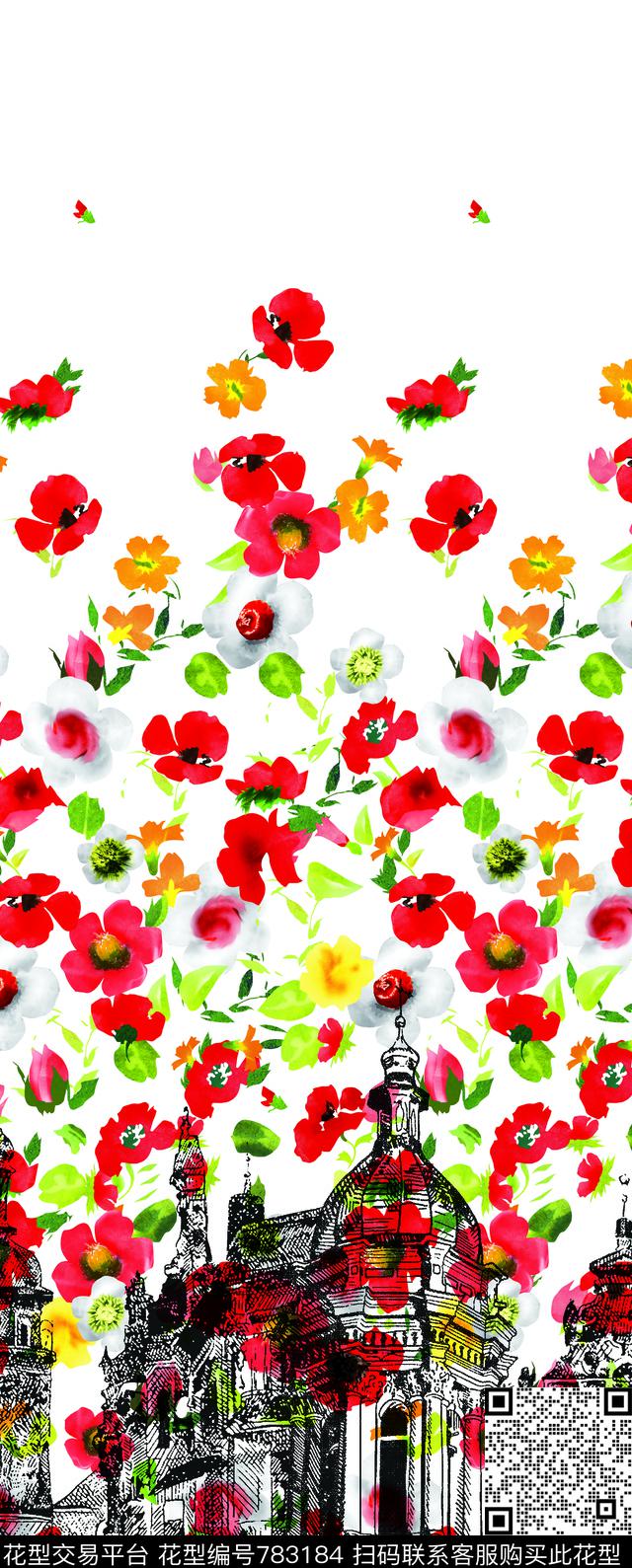 欧美小碎花花朵数码印花华亿平台下载（图片编号: 783184） - 瓦栏（Walan）