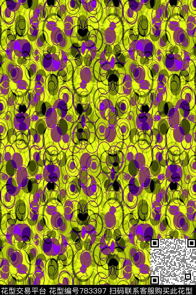 不规则几何圆点波点传统印花华亿平台下载（图片编号: 783397） - 瓦栏（Walan）