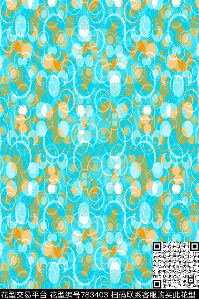 不规则几何圆点波点传统印花华亿平台下载（图片编号: 783403） - 瓦栏（Walan）