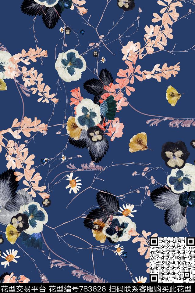 手绘抽象水彩数码印花华亿平台下载（图片编号: 783626） - 瓦栏（Walan）