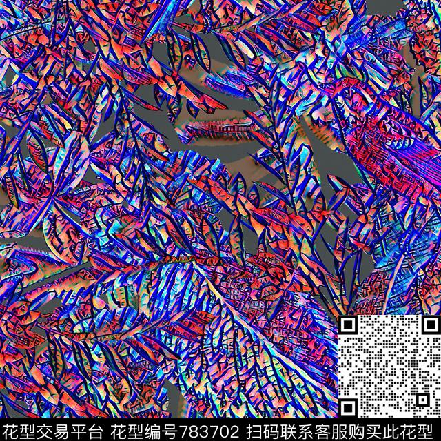 热带棕榈叶枝叶数码印花华亿平台下载（图片编号: 783702） - 瓦栏（Walan）