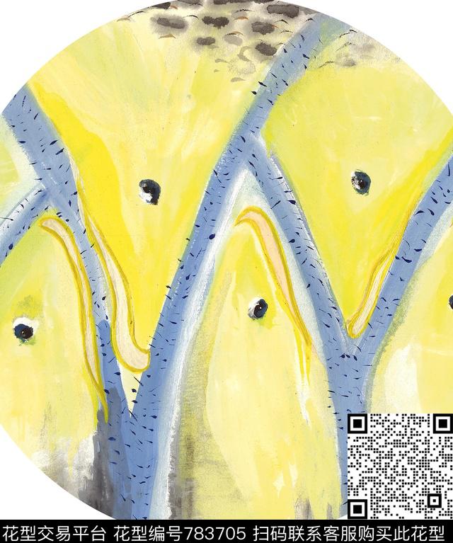 插画独特抽象风数码印花华亿平台下载（图片编号: 783705） - 瓦栏（Walan）