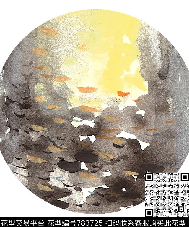 独特原创水彩数码印花华亿平台下载（图片编号: 783725） - 瓦栏（Walan）