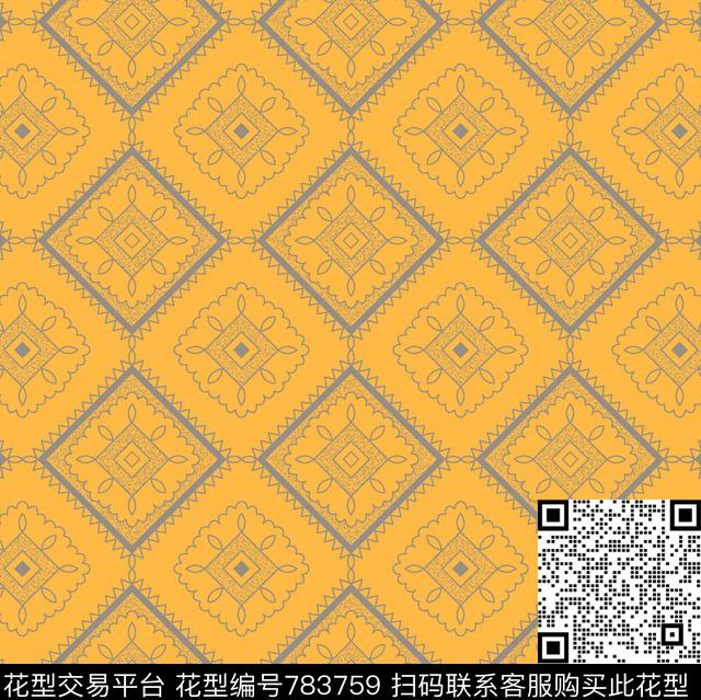 菱形几何四边形数码印花华亿平台下载（图片编号: 783759） - 瓦栏（Walan）