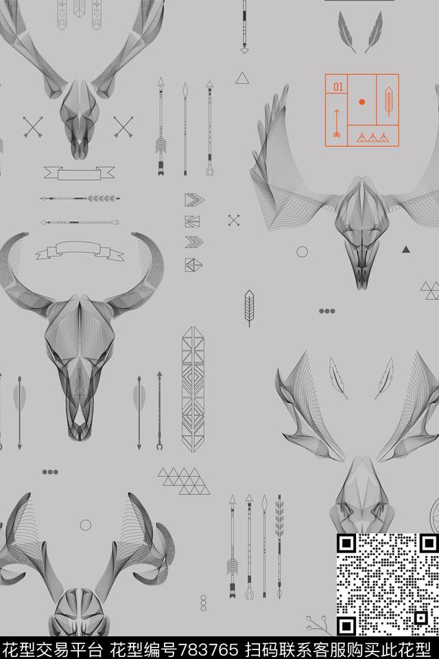 民族几何线性数码印花华亿平台下载（图片编号: 783765） - 瓦栏（Walan）