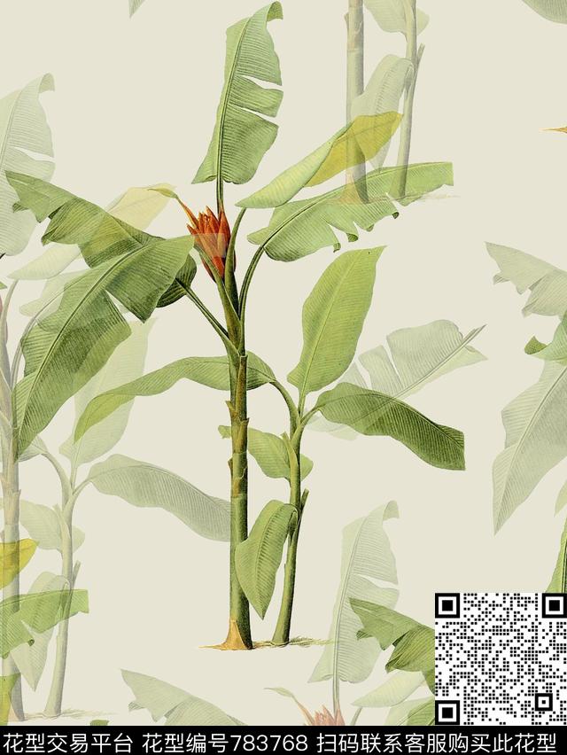 树叶复古男装华亿平台数码印花华亿平台下载（图片编号: 783768） - 瓦栏（Walan）