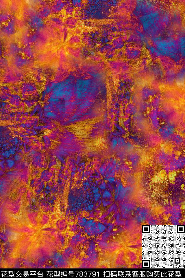 抽象纹理撞色数码印花华亿平台下载（图片编号: 783791） - 瓦栏（Walan）