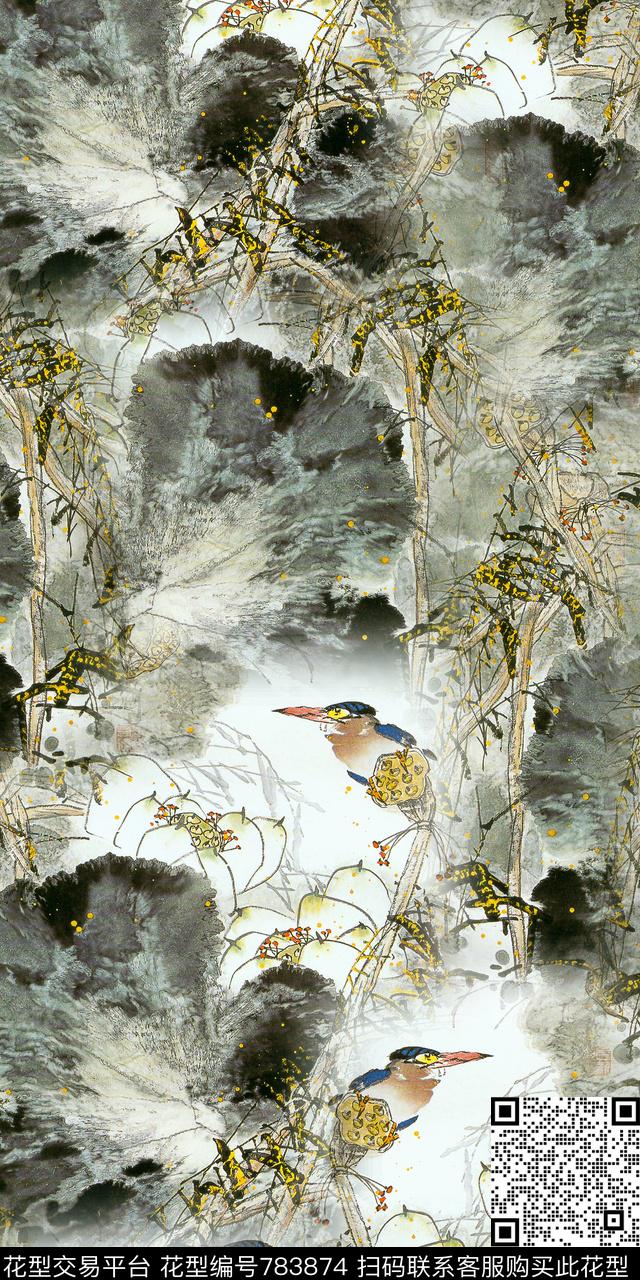 花卉乱花满版花数码印花华亿平台下载（图片编号: 783874） - 瓦栏（Walan）