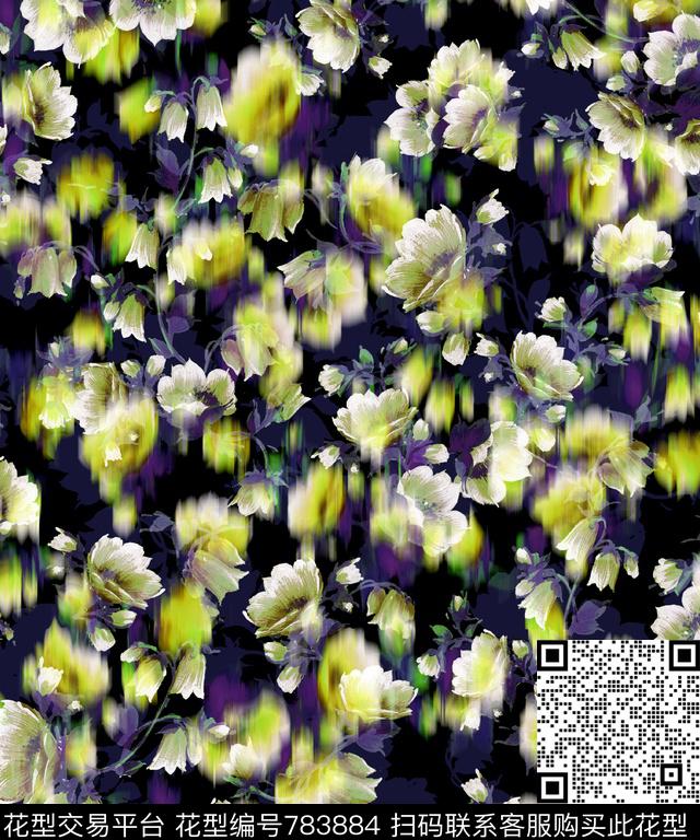 花朵乱花花卉数码印花华亿平台下载（图片编号: 783884） - 瓦栏（Walan）