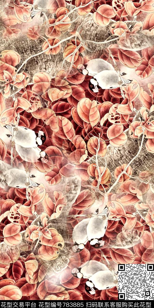 花卉乱花满版花数码印花华亿平台下载（图片编号: 783885） - 瓦栏（Walan）